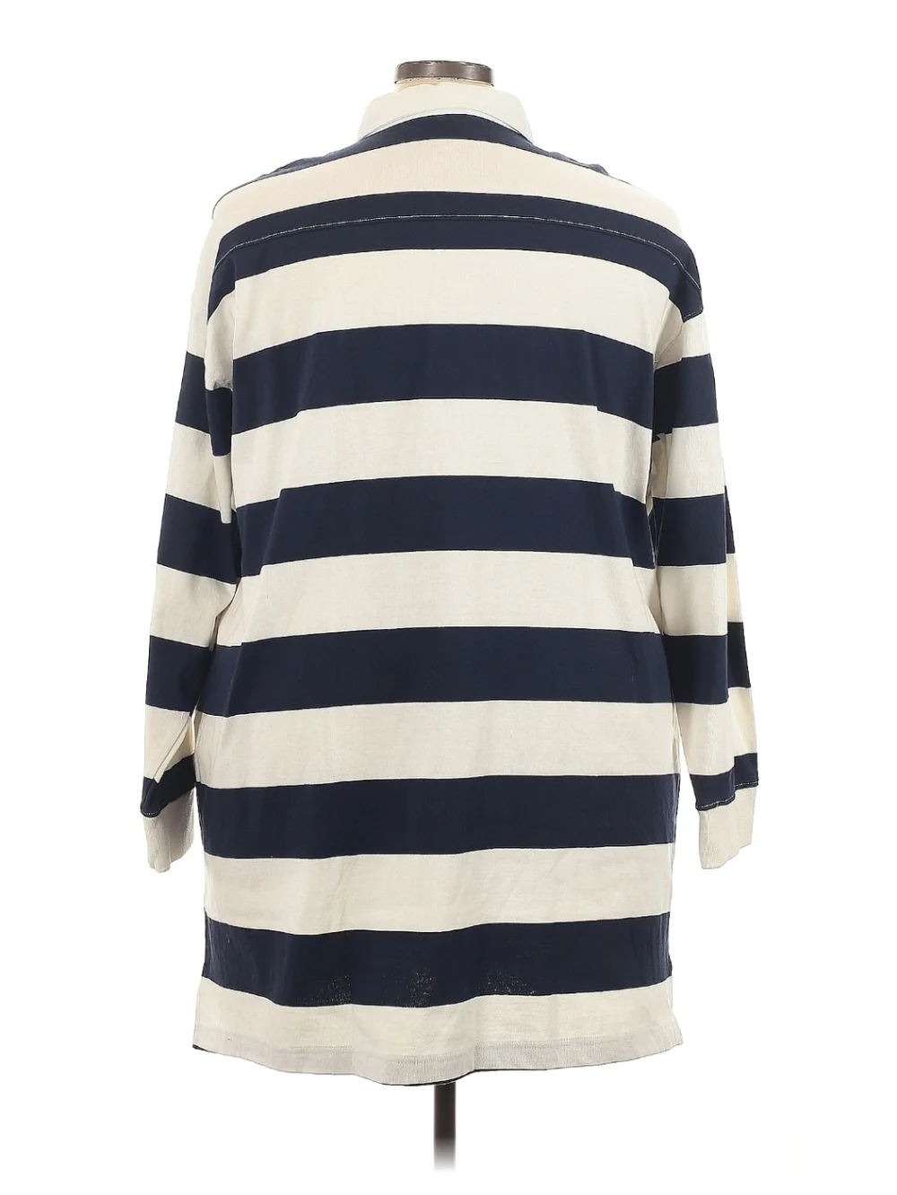 Old Navy Navy and Cream Striped Polo-Style Shirt - Picture 2 of 4